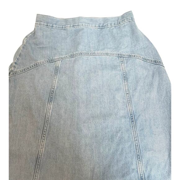 Old Navy Jean Skirt High Rise Denim Midi Light Wash A-Line Size XS/S - Picture 5 of 8